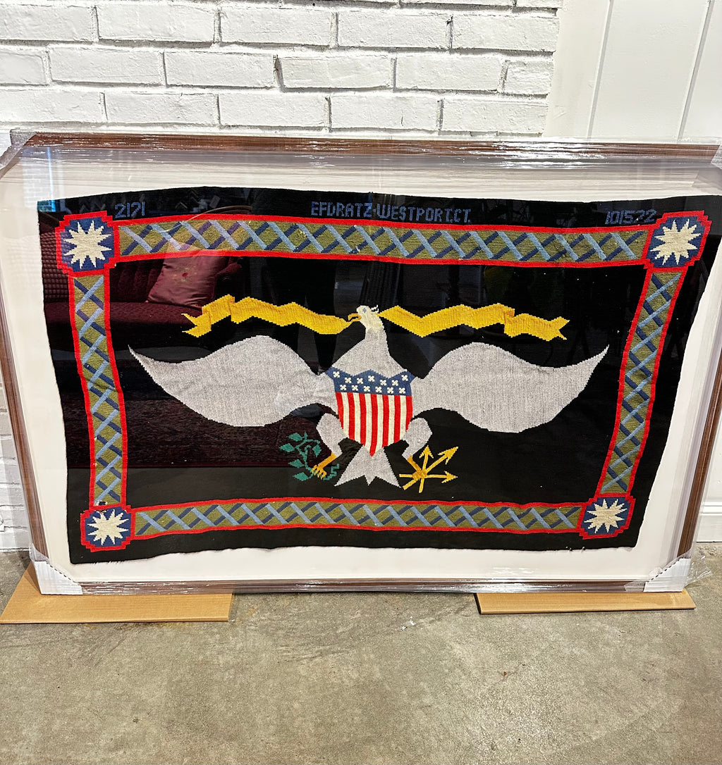 Framed Needlepoint Eagle